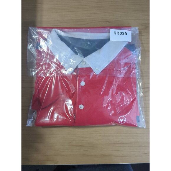 Adriano Goldschmied Men's Size 2XL Green Label Golf Polo Shirt Short Sleeve Red - Picture 11 of 11